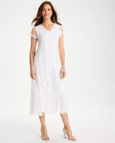 Alabaster Knit Burnout Floral Dress