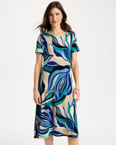 Rich Cobalt Travelers™ Marble Flora Swing Dress
