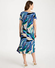 Rich Cobalt Travelers™ Marble Flora Swing Dress