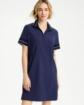 Passport Blue Zenergy® UPF Mesh Trim Dress