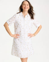 Alabaster 3D Floral Embroidered Dress