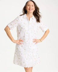 Alabaster 3D Floral Embroidered Dress