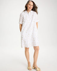 Alabaster 3D Floral Embroidered Dress