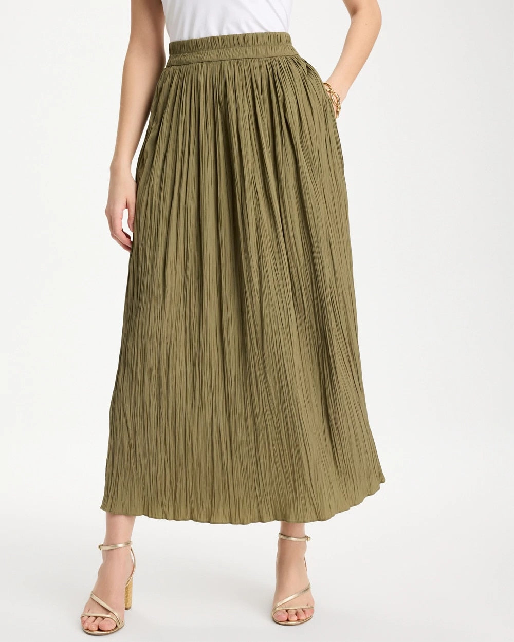 Lichen Sea Island Pull-On Maxi Skirt