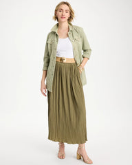 Lichen Sea Island Pull-On Maxi Skirt