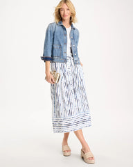 Passport Blue Palermo Striped Tie-Front Skirt