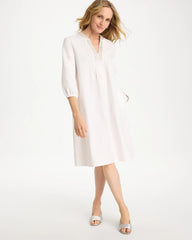 Alabaster Embellished Pintuck Dress