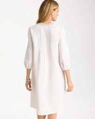 Alabaster Embellished Pintuck Dress