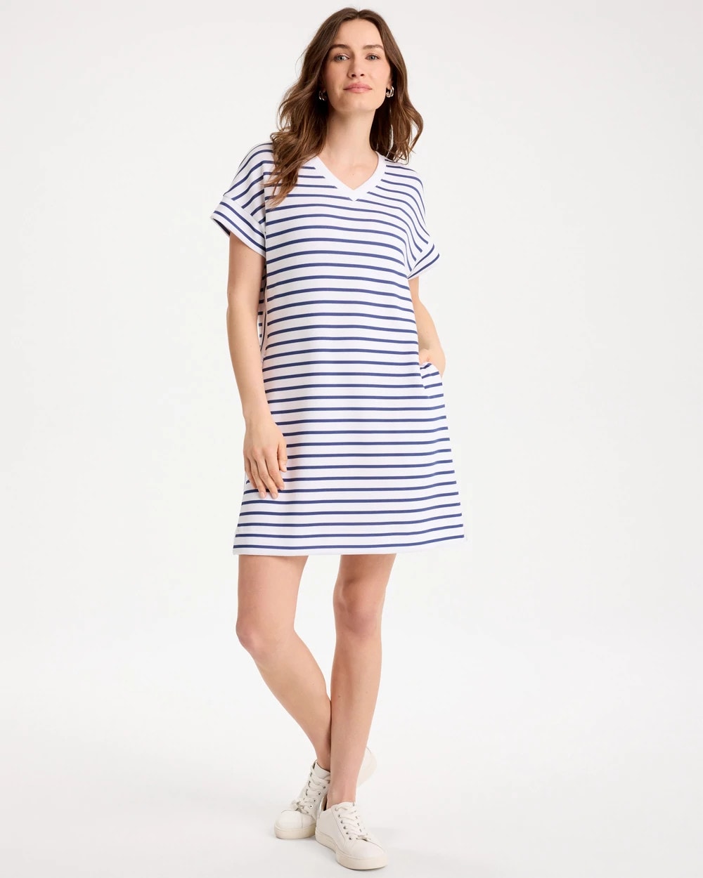 Starlit Navy Zenergy® Soft Striped Contrast Dress