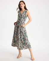 Jade Glow Animal Print Jersey Knit Dress