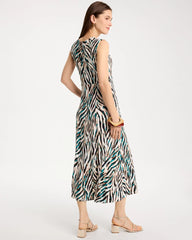 Jade Glow Animal Print Jersey Knit Dress