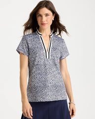 Blue Muse Zenergy® UPF Crochet Trim Polo