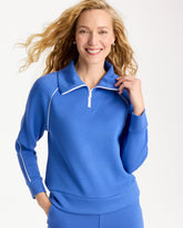 Amparo Blue Zenergy® Soft Pique Half-Zip Pullover Top