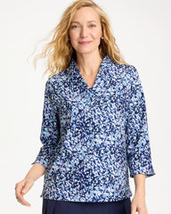 Amparo Blue Zenergy® UPF Ruffle Neck Top