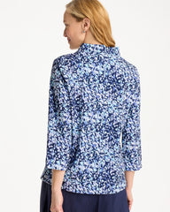 Amparo Blue Zenergy® UPF Ruffle Neck Top