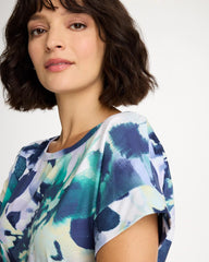 Topanga Green Zenergy® Floral Drop Shoulder Tee