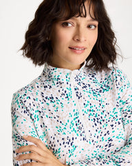 Topanga Green Zenergy® UPF Dots Pullover Half Zip Top