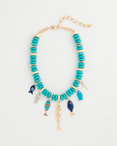 Turquoise Turquoise Fish Charm Statement Necklace