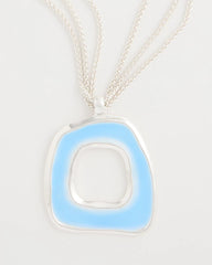 Blue Sea Glass Inspired Pendant Necklace