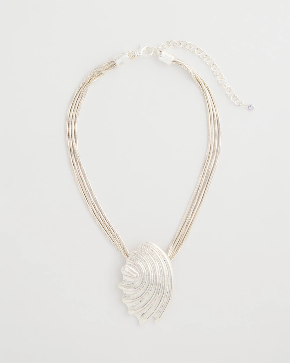 Silver Silvertone Shell Pendant