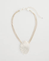 Silver Silvertone Shell Pendant
