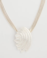 Silver Silvertone Shell Pendant