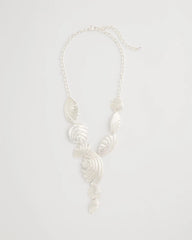 Silver Silvertone Shell Charm Y-Necklace