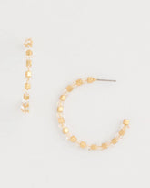 White/Gold Sea Foam Hoop Earrings
