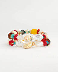 Multi Set of Two Pearl Beaded Stretch Bracelets