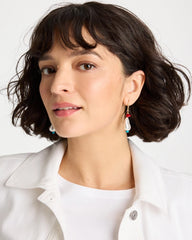 Multi Beaded Linear Drop Earrings