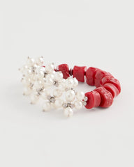 Red Red Resin Pearlescent Stretch Bracelet