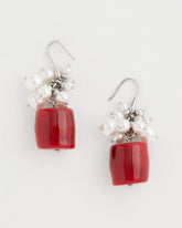 Red Red Resin Pearlescent Earrings