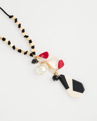 Multi Corded Short Pendant Necklace