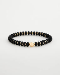 Black Black Round Stretch Bracelet