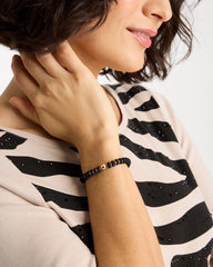 Black Black Round Stretch Bracelet