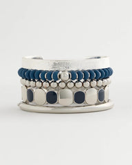 Navy Navy Resin Glam Stretch Bracelet