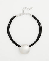 Silver Silver Pendant Cord Necklace