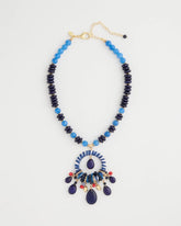 Multi Americana Mixed Media Pendant Necklace