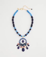 Multi Americana Mixed Media Pendant Necklace