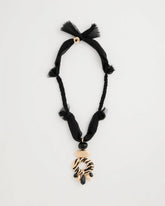 Black/Gold Tiger Pendant Necklace
