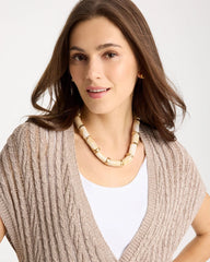 White White Beaded Double-Strand Necklace