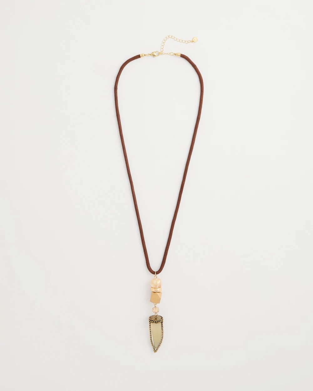 Neutral Tooth Pendant Corded Necklace