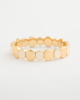 White White Resin Glam Stretch Bracelet