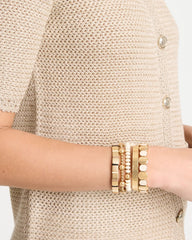 White White Resin Glam Stretch Bracelet