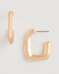 Gold Mini Goldtone Square Earrings