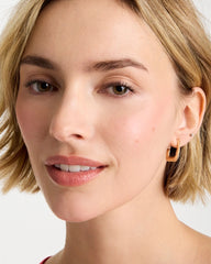 Gold Mini Goldtone Square Earrings