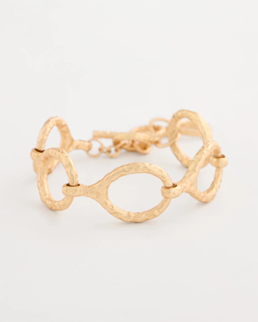 Gold Goldtone Open Link Toggle Bracelet