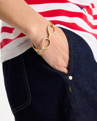 Gold Goldtone Open Link Toggle Bracelet