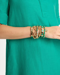 Gold Goldtone Open Link Toggle Bracelet