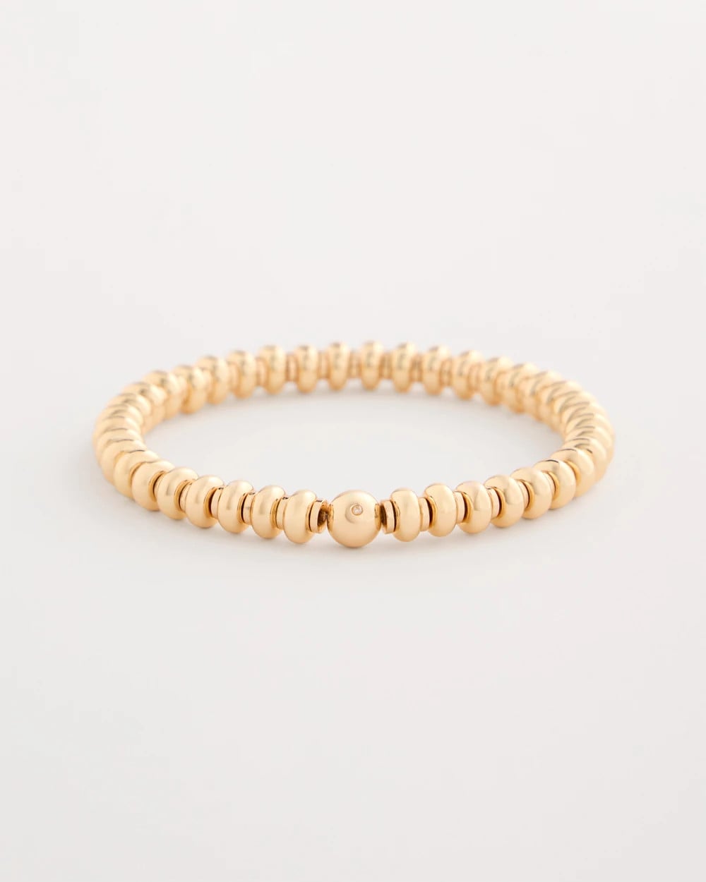 Gold Goldtone Rounded Stretch Bracelet
